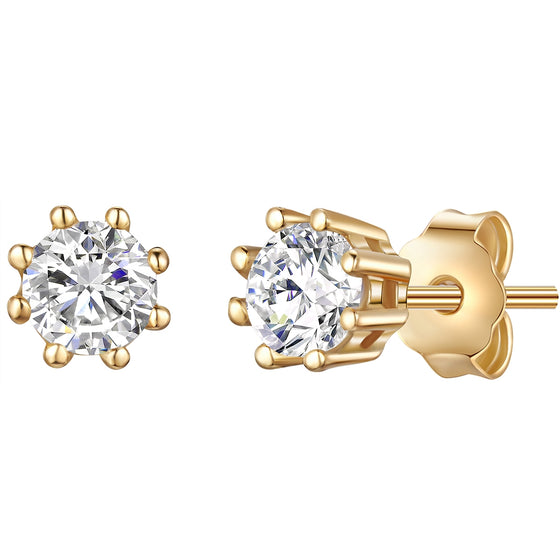 Ohrstecker Sterling Silber gelbgold Zirkonia weiß