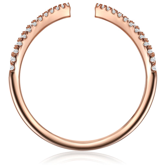 Ring Sterling Silber roségold Zirkonia weiß