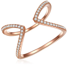  Ring Sterling Silber roségold Zirkonia weiß