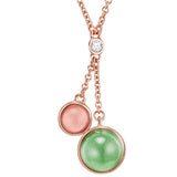 Kette roségold verziert mit Kristallen von Swarovski® weiß Glas weiß