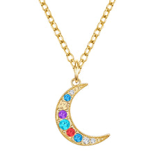  Kette mit Anhänger gelbgold verziert mit Kristallen von Swarovski® bunt