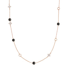  Kette roségold Glas weiß Hämatit