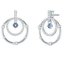  Ohrhänger verziert mit Kristallen von Swarovski® weiß Glas hellblau