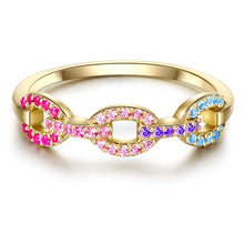  Ring gelbgold Zirkonia bunt