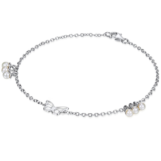 Armband Sterling Silber Süßwasser-Zuchtperle weiß