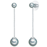 Ohrstecker Muschelkernperle grau
