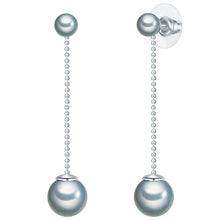  Ohrstecker Muschelkernperle grau