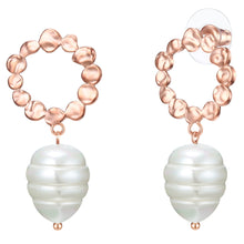  Ohrhänger roségold Muschelkernperle weiß