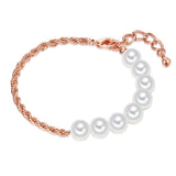 Armband roségold Muschelkernperle weiß