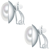 Ohrclips Muschelkernperle weiß
