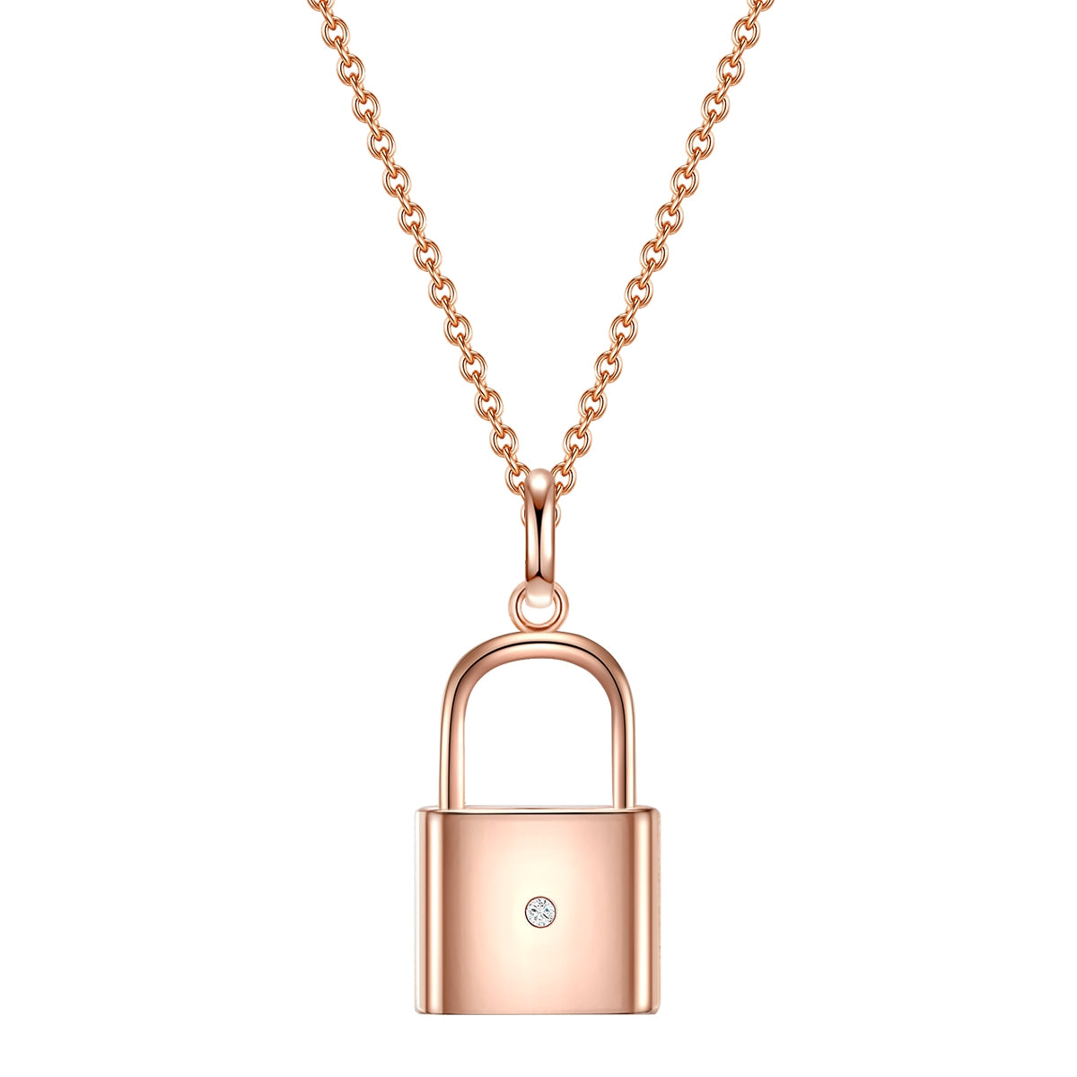 Kette mit Anhänger Sterling Silber roségold Diamant weiß