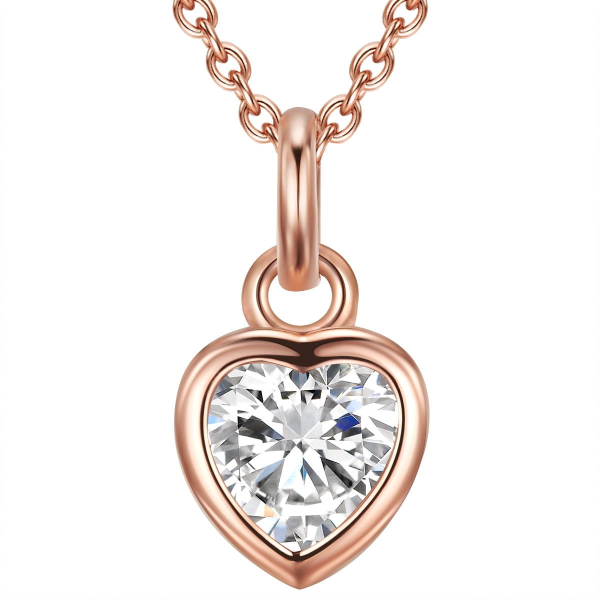 Kette Sterling Silber roségold Zirkonia weiß
