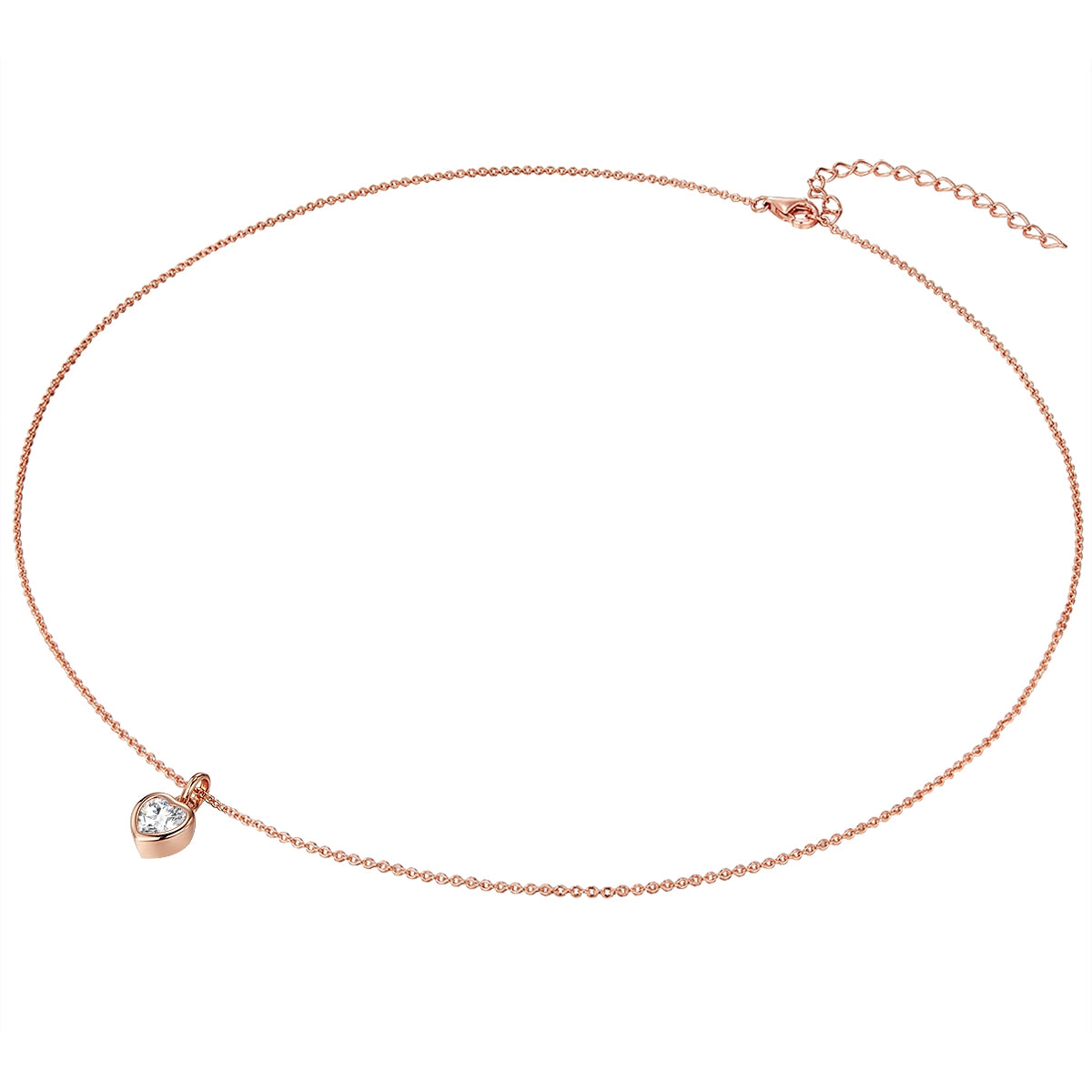 Kette Sterling Silber roségold Zirkonia weiß