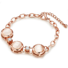  Armband roségold Katzenauge weiß hellrosa