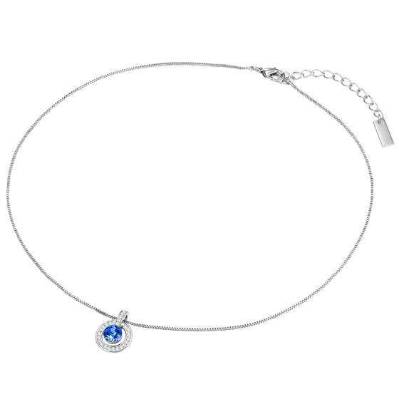 Kette mit Anhänger Zirkonia weiß Preciosa blau