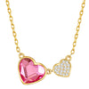 Kette mit Anhänger gelbgold Zirkonia weiß rosa