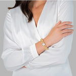 Armband gelbgold Glaskristall weiß