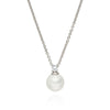 Kette mit Anhänger Muschelkernperle weiß Zirkonia weiß