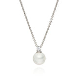 Kette mit Anhänger Muschelkernperle weiß Zirkonia weiß