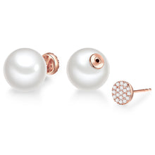  Ohrstecker roségold Muschelkernperle weiß Zirkonia weiß