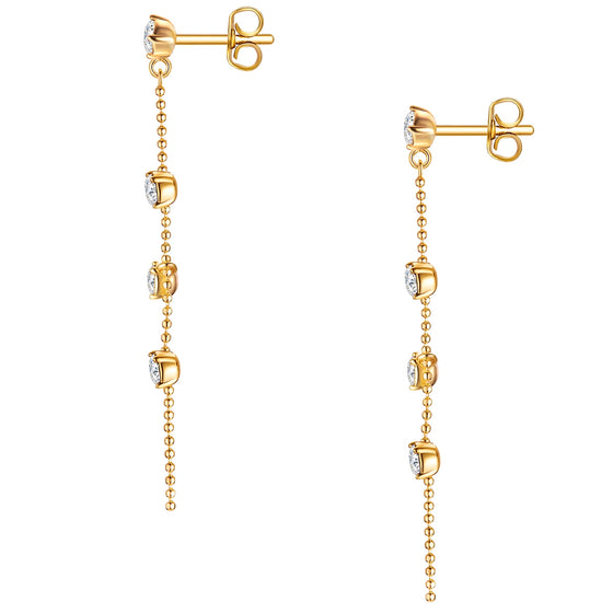 Ohrhänger gelbgold verziert mit Kristallen von Swarovski®