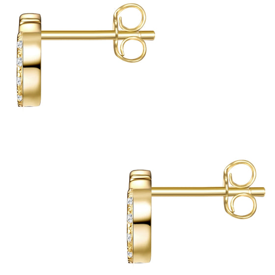 Ohrstecker gelbgold Zirkonia weiß