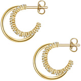 Ohrstecker gelbgold Zirkonia weiß