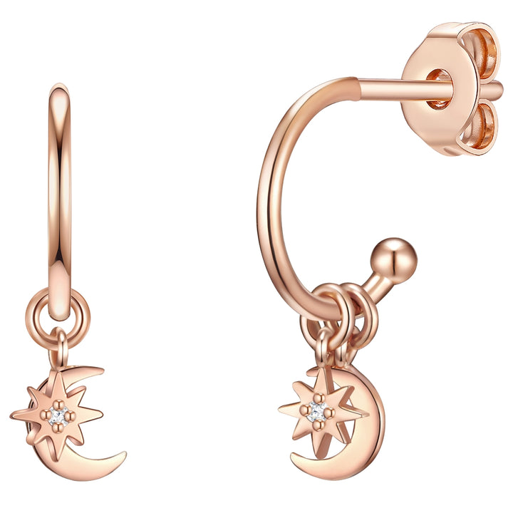 Ohrstecker roségold Zirkonia weiß