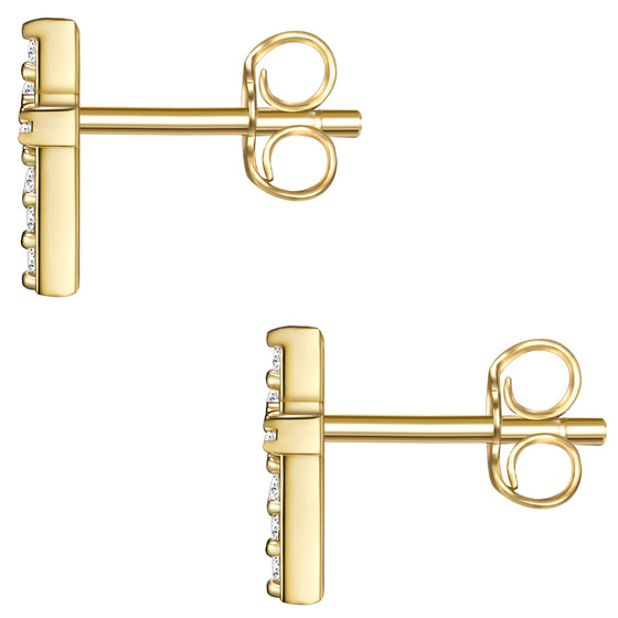 Ohrstecker gelbgold Zirkonia weiß