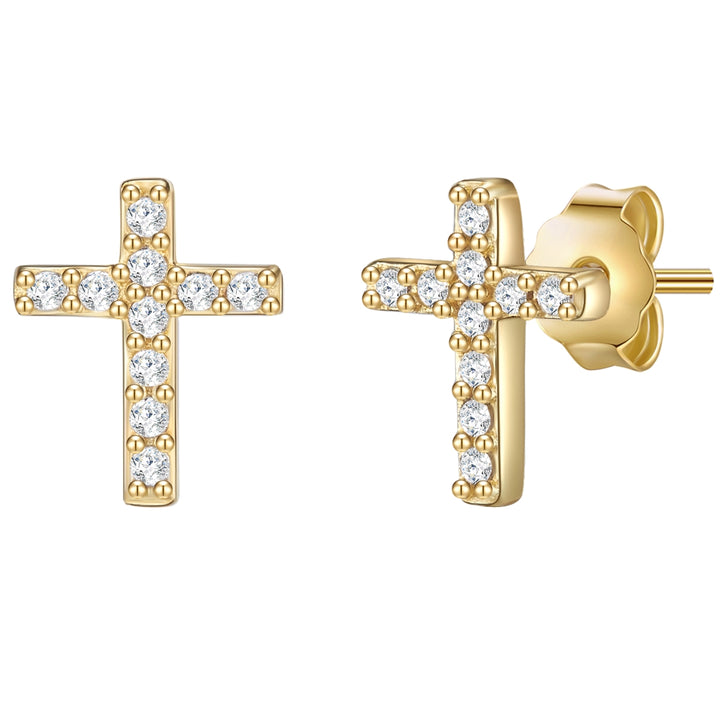 Ohrstecker gelbgold Zirkonia weiß