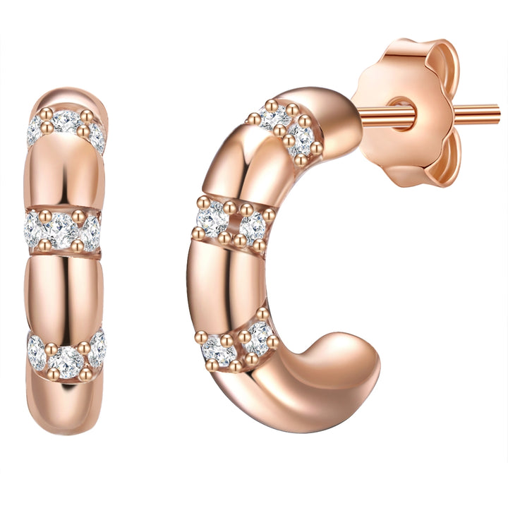 Creolen roségold Zirkonia weiß