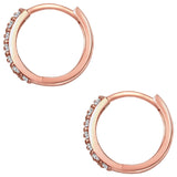 Klappcreolen roségold Zirkonia weiß