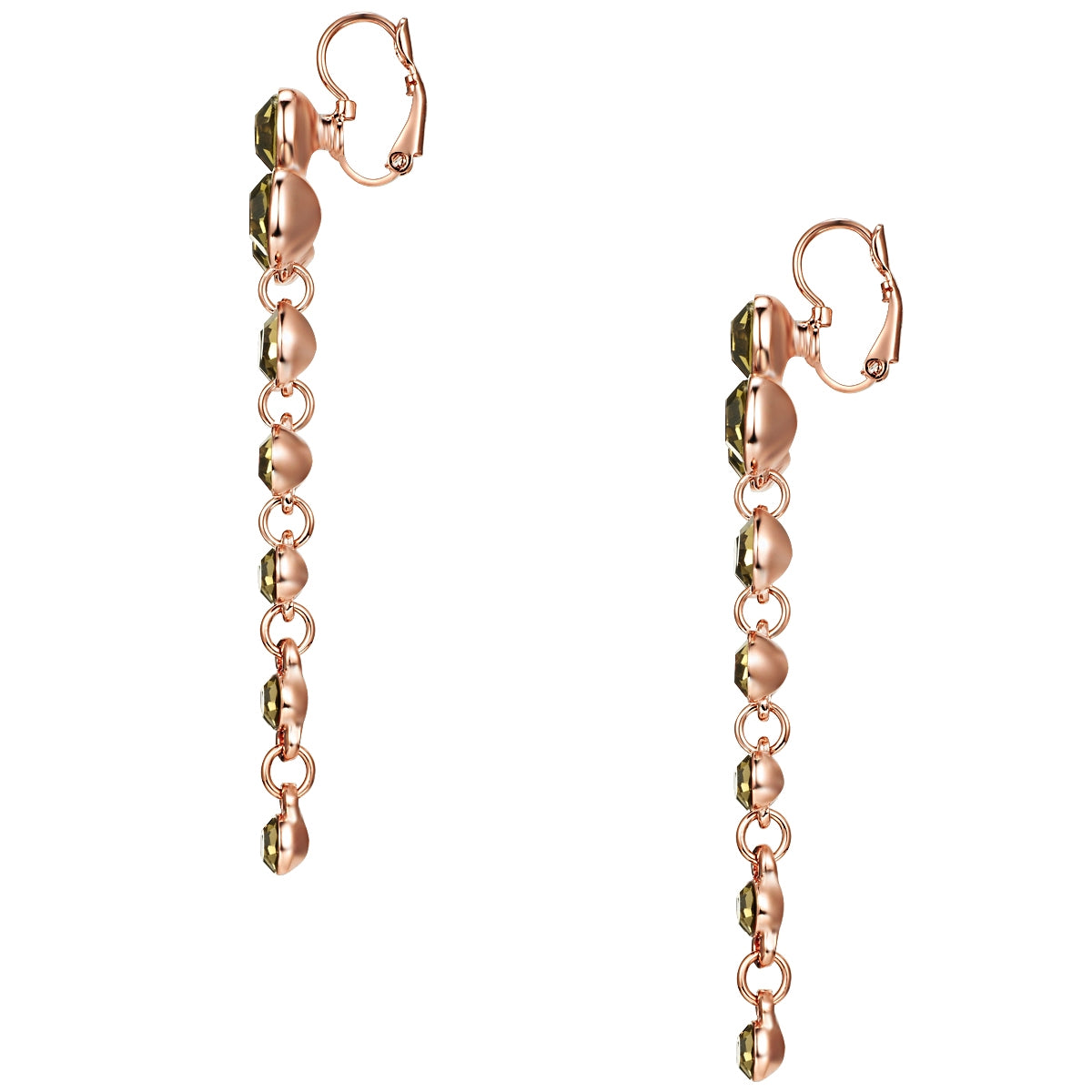 Ohrhänger roségold Glaskristall braun