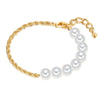 Armband gelbgold Muschelkernperle weiß