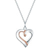 Kette mit Anhänger Sterling Silber bicolor Diamant weiß