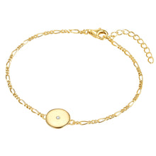  Armband Sterling Silber gelbgold Diamant weiß