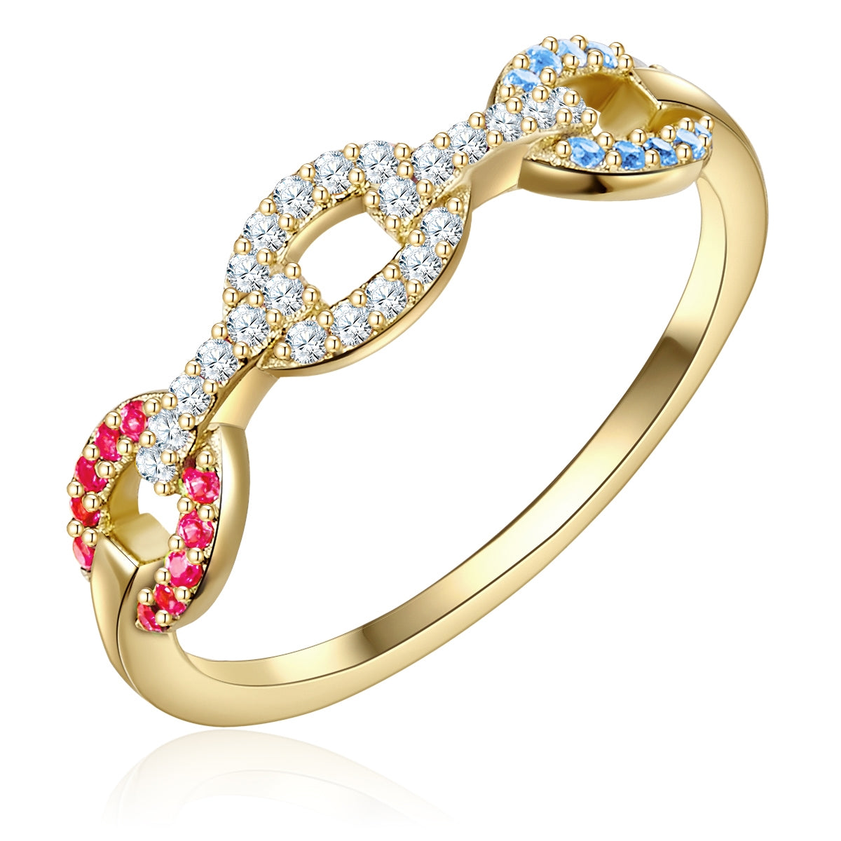 Ring gelbgold Zirkonia bunt