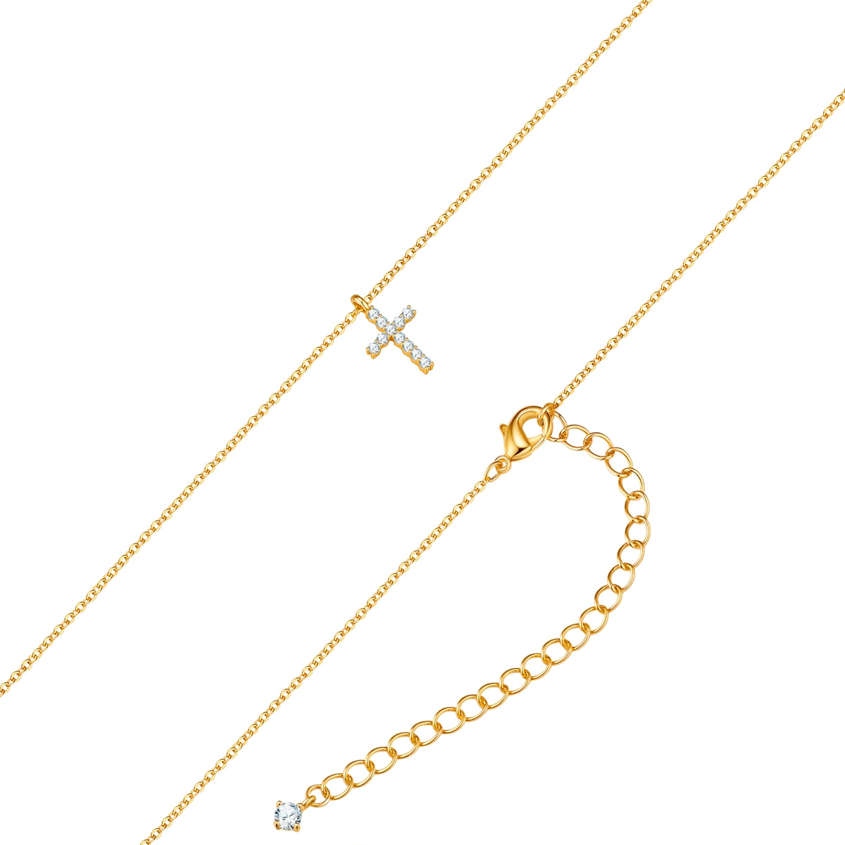 Kette mit Anhänger gelbgold Zirkonia weiß