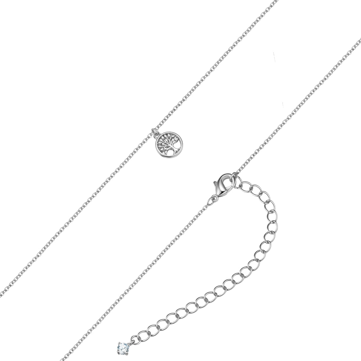 Kette mit Anhänger Zirkonia weiß