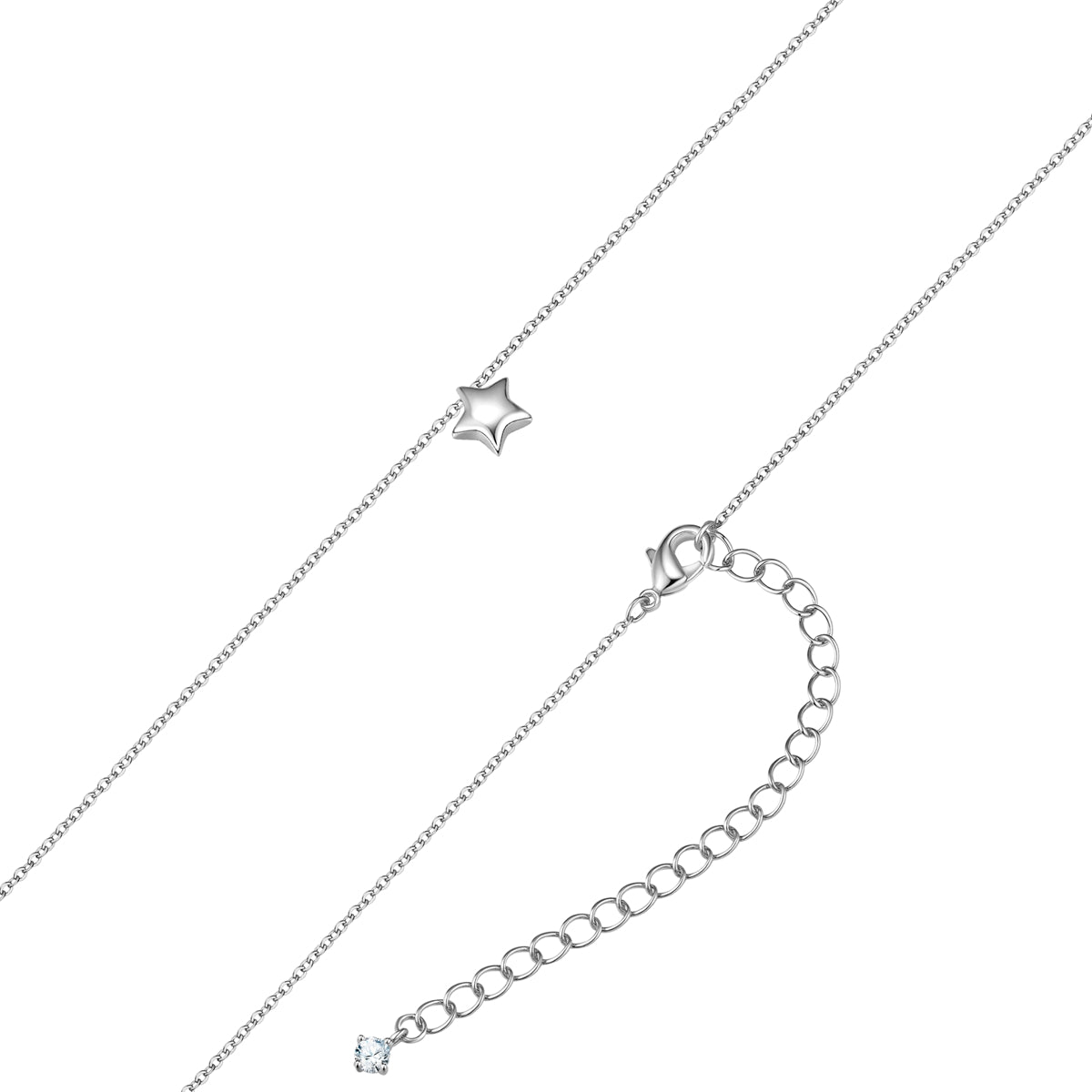 Kette mit Anhänger Zirkonia weiß
