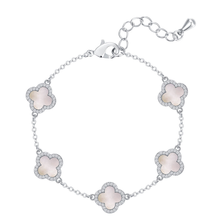 Armband Zirkonia weiß Perlmutt weiß