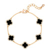 Armband gelbgold Zirkonia weiß Acryl schwarz