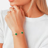 Armband gelbgold Zirkonia weiß Acryl grün