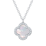 Kette mit Anhänger Zirkonia weiß Perlmutt weiß