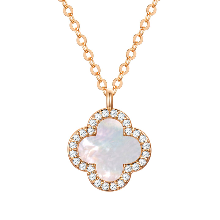 Kette mit Anhänger gelbgold Zirkonia weiß Perlmutt weiß