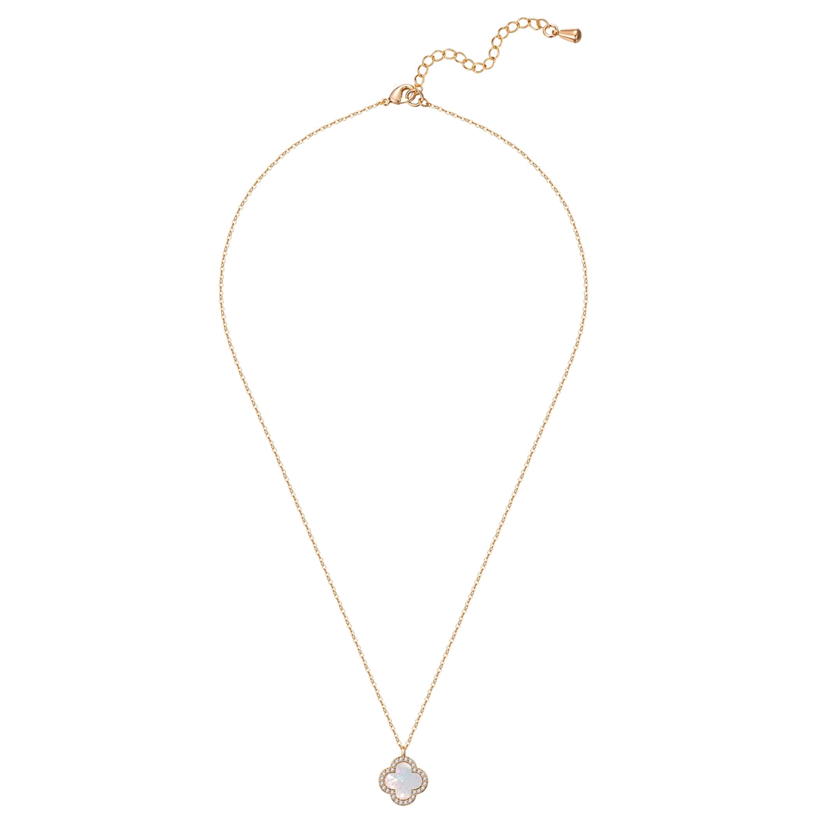 Kette mit Anhänger gelbgold Zirkonia weiß Perlmutt weiß