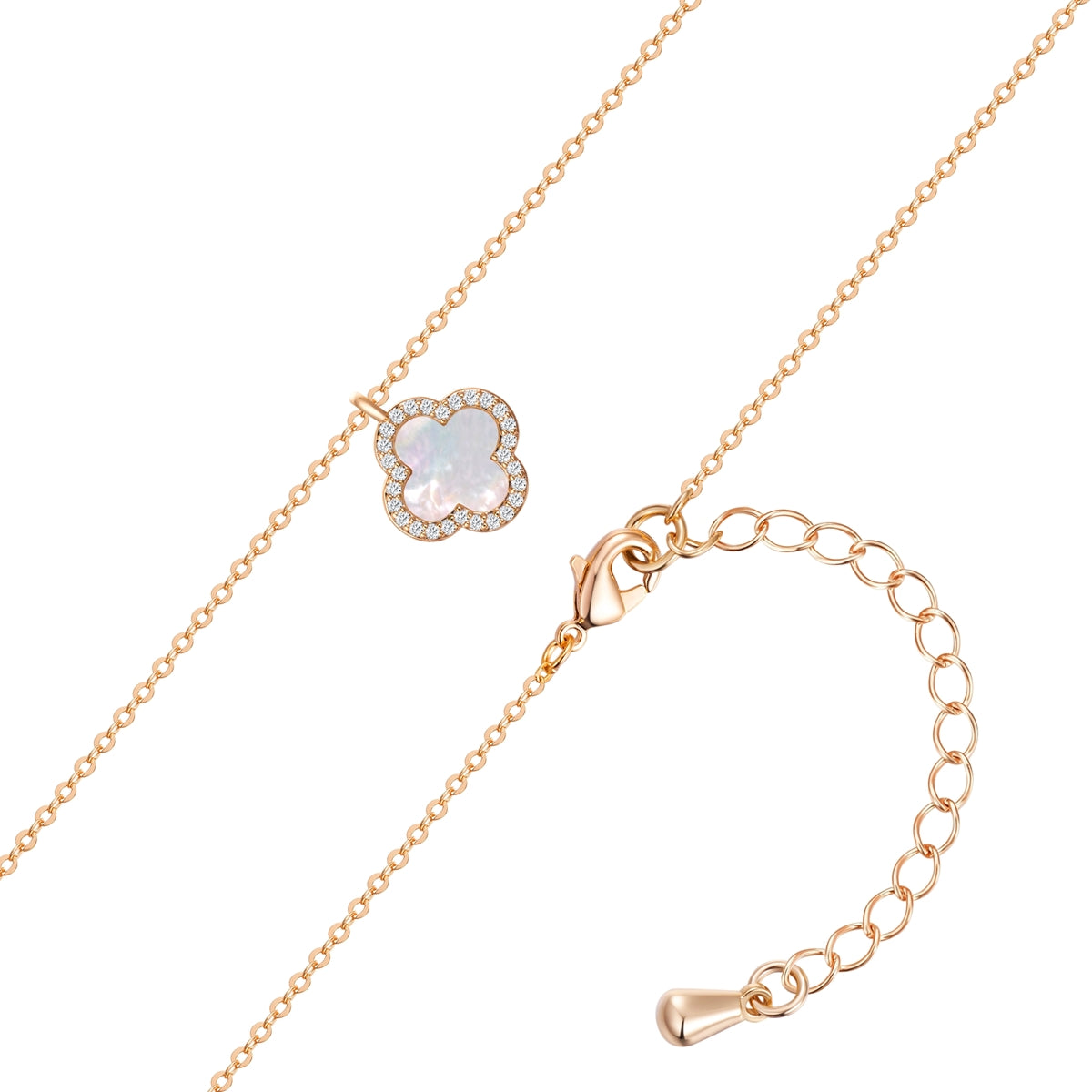 Kette mit Anhänger gelbgold Zirkonia weiß Perlmutt weiß