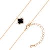 Kette mit Anhänger geblgold Zirkonia weiß Acryl schwarz