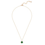Kette mit Anhänger gelbgold Zirkonia weiß Acryl grün