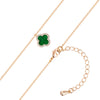 Kette mit Anhänger gelbgold Zirkonia weiß Acryl grün